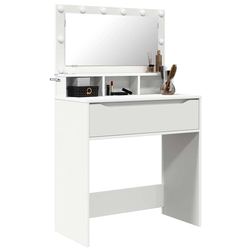 Mese de toaletă pentru dormitor Alb 80 x 39,6 x 135 cm