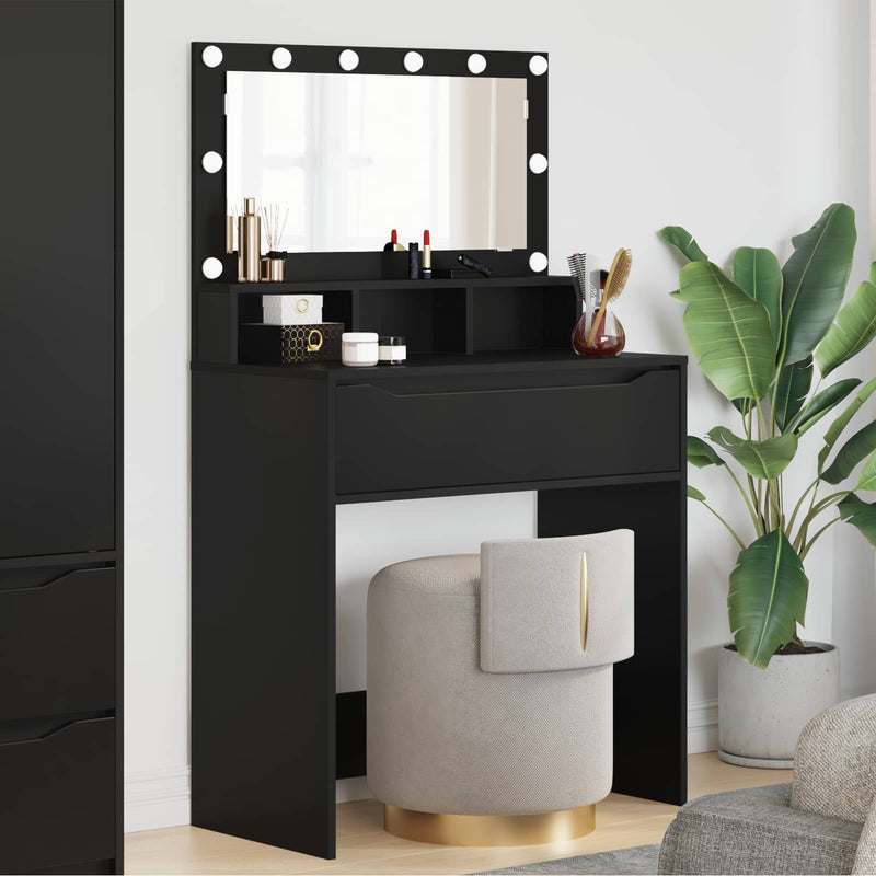 Mese de toaletă pentru dormitor Negru 80 x 39,6 x 135 cm