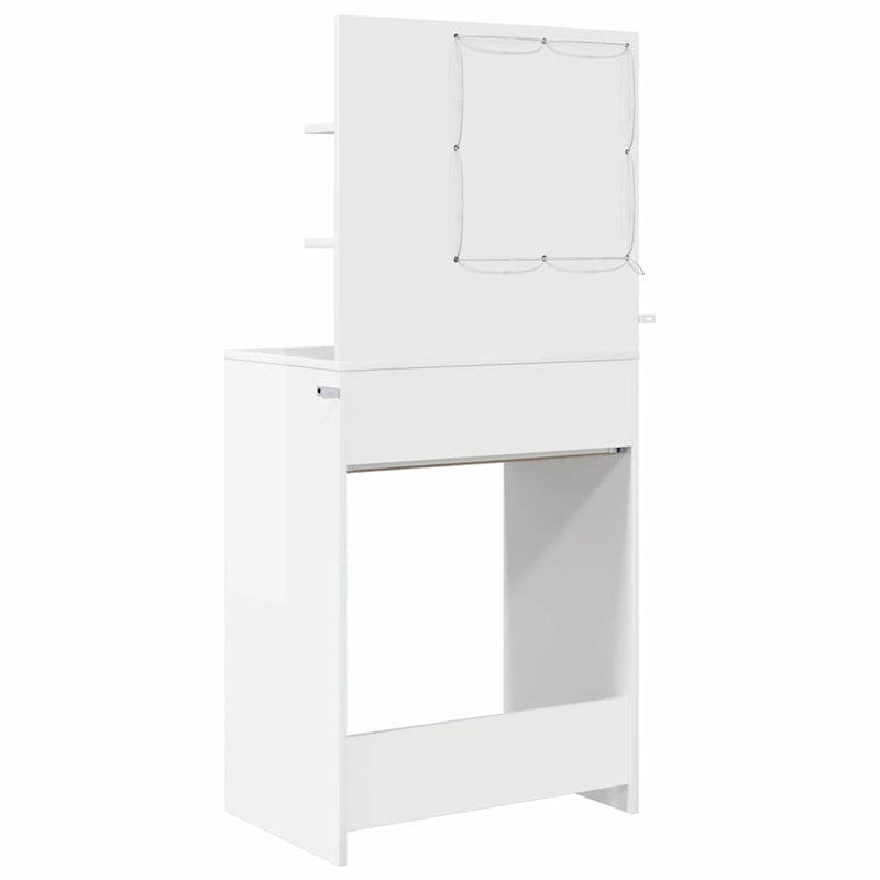 Mese de toaletă pentru dormitor Alb lucios 80 x 39,6 x 135 cm