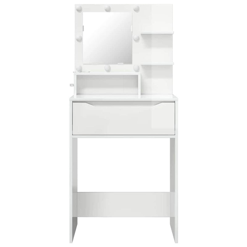 Mese de toaletă pentru dormitor Alb lucios 80 x 39,6 x 135 cm
