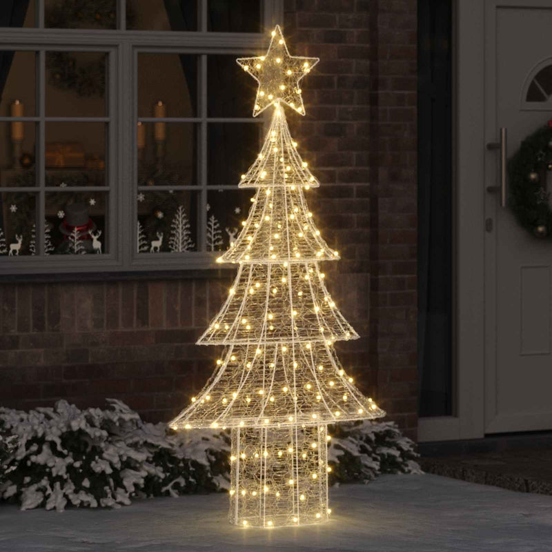 Brad de Crăciun 240 LED-uri Alb cald 150 cm Acril