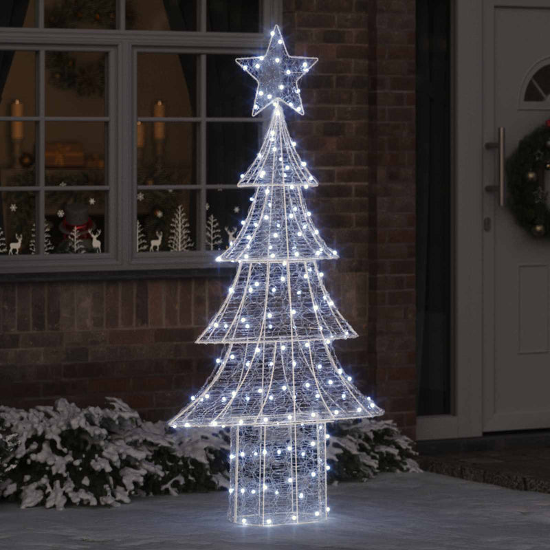 Brad de Crăciun 240 LED-uri Alb rece 180 cm Acril