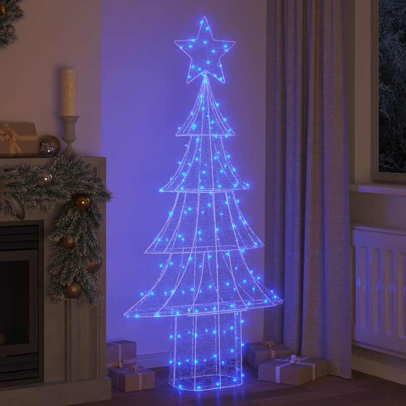Brad de Crăciun 240 LED-uri albastru 180 cm Acril