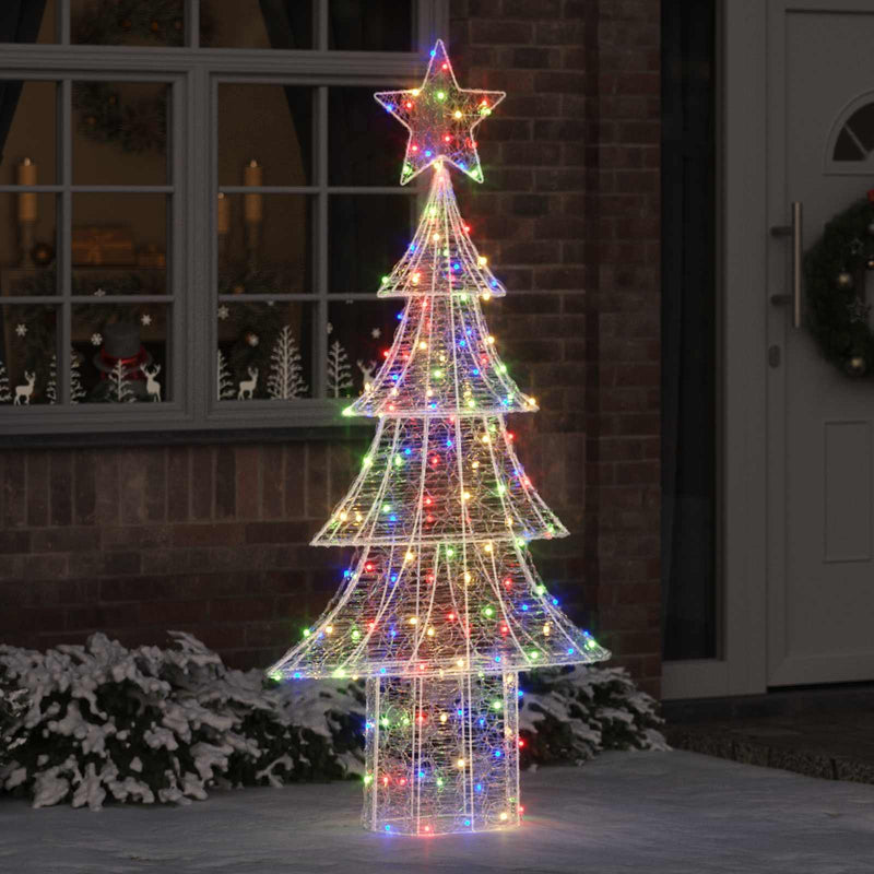 Brad de Crăciun 240 LED-uri Multicolour 180 cm Acril