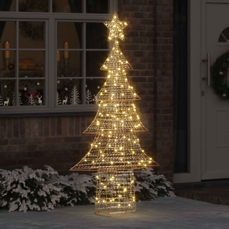 Brad de Crăciun 240 LED-uri Alb cald 181 cm PET