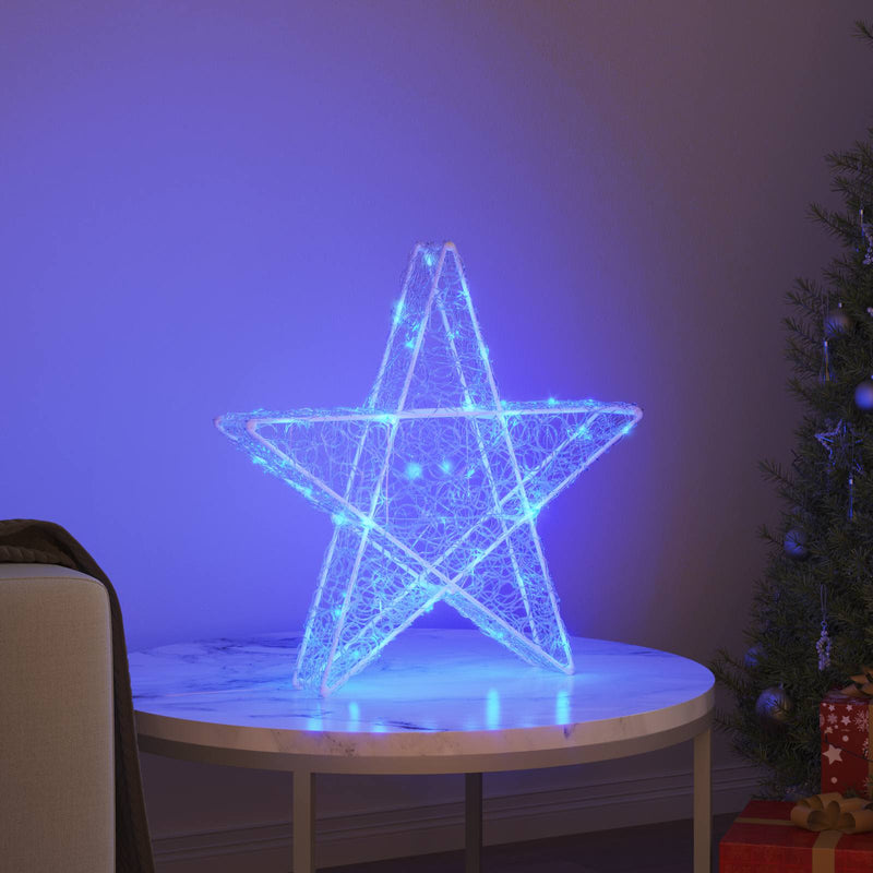 Stea 3D 50 LED-uri albastru 55 x 53.5 x 10 cm Acril