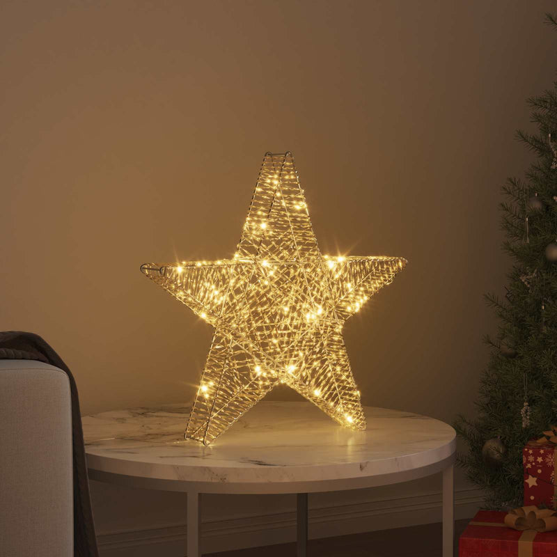 Stea 3D 50 LED-uri Alb cald 55 x 52.5 x 9 cm PET