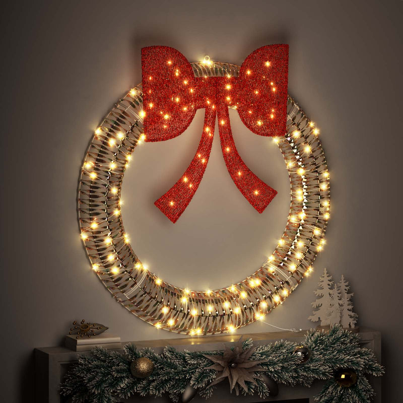 Coroană Alb cald 120 x 120 x 10 cm PET 150 LED-uri