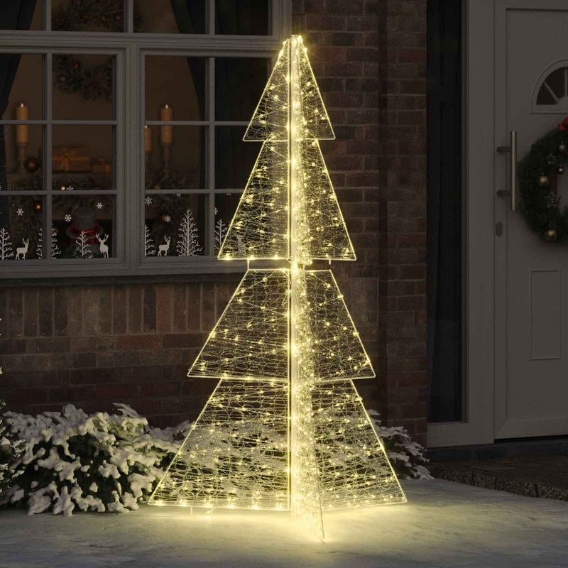 Brad de Crăciun 240 LED-uri Alb cald 180 cm Acril