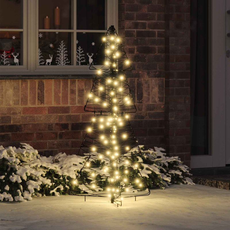 Brad de Crăciun 100 LED-uri Alb cald 120 cm Ratan