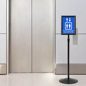 Suport poster tip pedestal a4 PVC și Oțel Negru