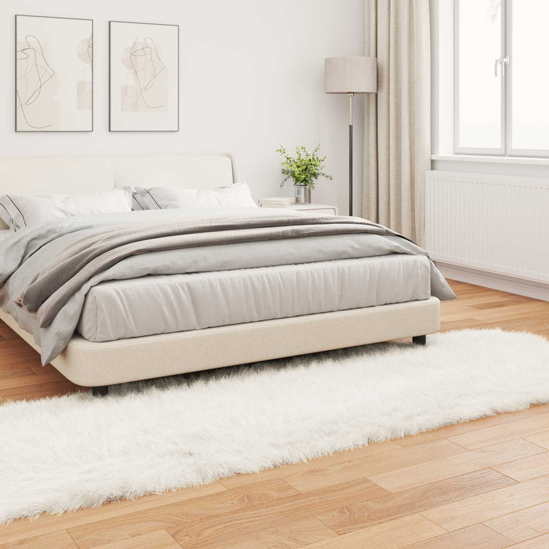 Covor din de oaie artificială TAFALLA Alb 80 x 250 cm Poliester