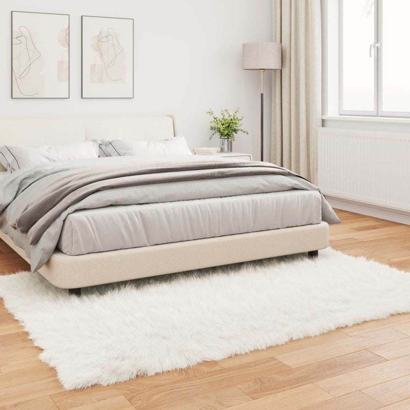 Covor din de oaie artificială TAFALLA Alb 140 x 200 cm