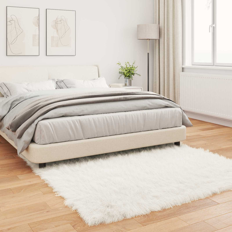 Covor din de oaie artificială TAFALLA Alb 120 x 120 cm
