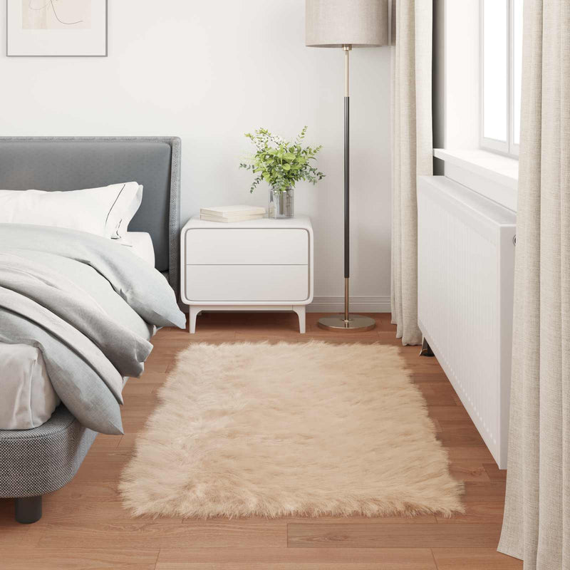 Covor din de oaie artificială TAFALLA Bej 60 x 110 cm Poliester