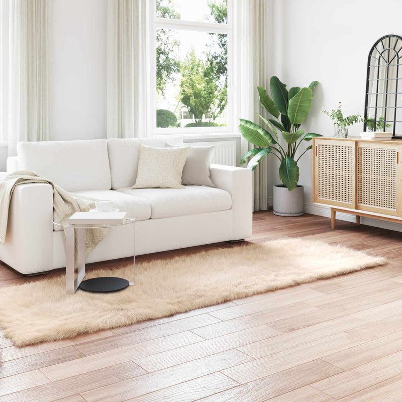 Covor din de oaie artificială TAFALLA Bej 80 x 250 cm Poliester