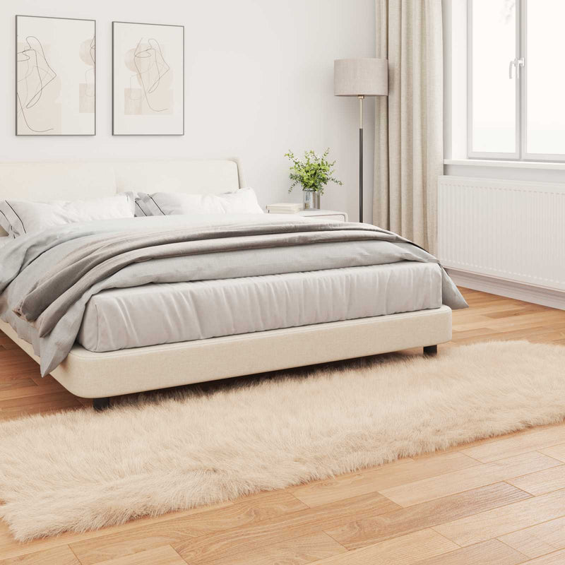 Covor din de oaie artificială TAFALLA Bej 80 x 250 cm Poliester