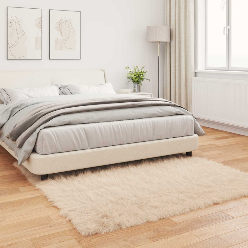 Covor din de oaie artificială TAFALLA Bej 120 x 120 cm