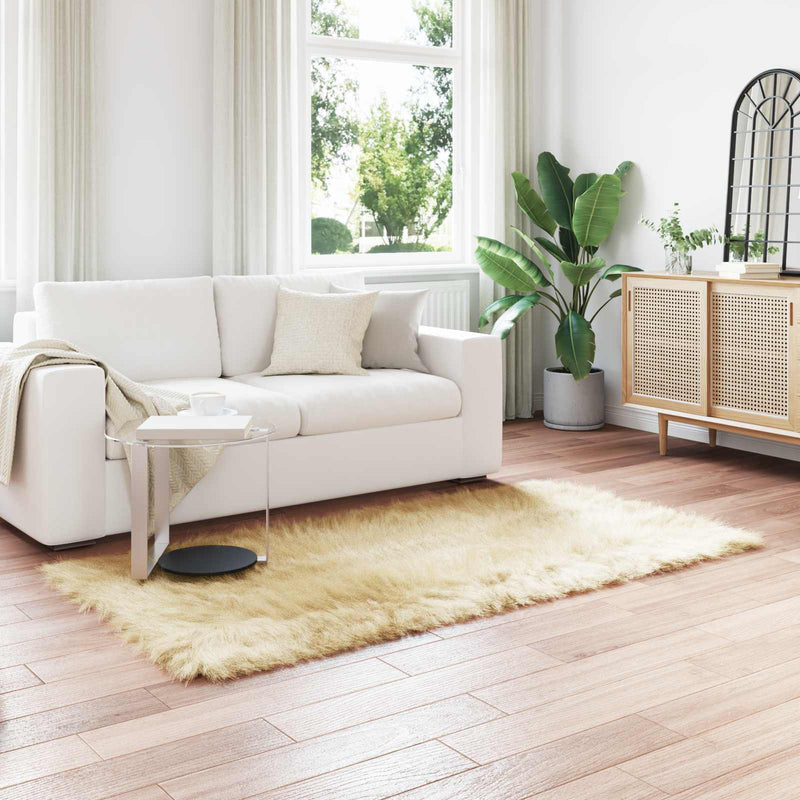 Covor din de oaie artificială TAFALLA Crem 100 x 200 cm