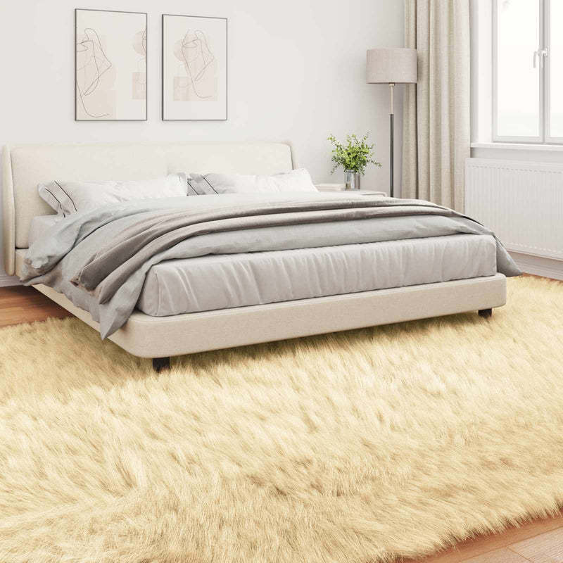 Covor din de oaie artificială TAFALLA Crem 200 x 280 cm