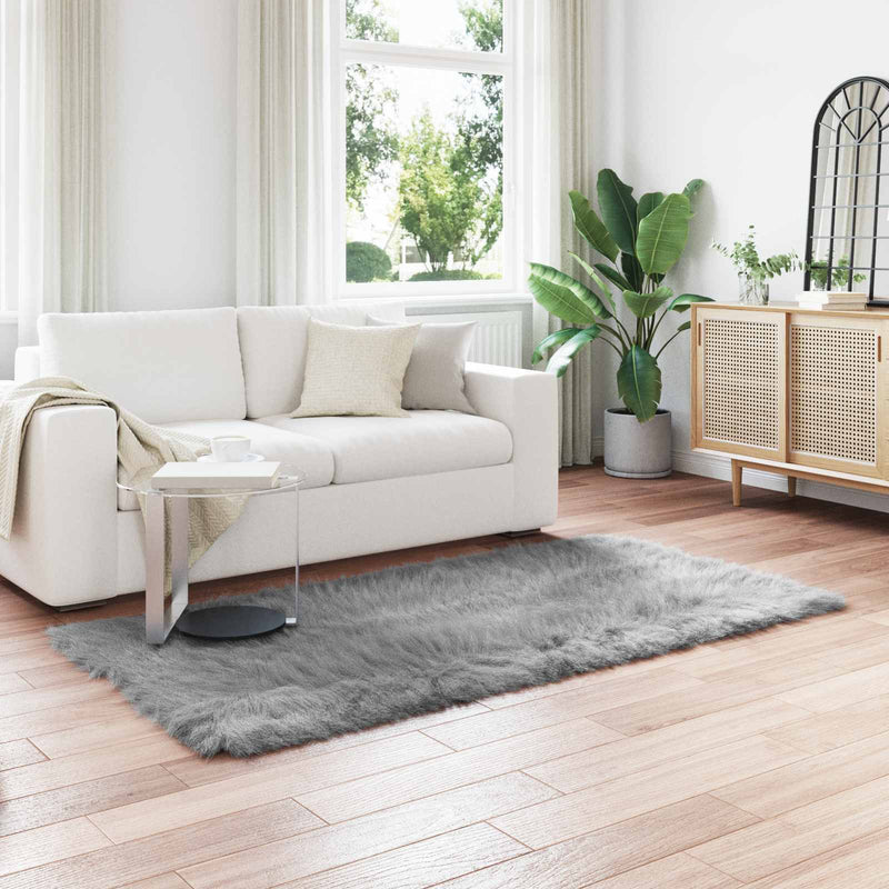 Covor din de oaie artificială TAFALLA Gri 100 x 200 cm
