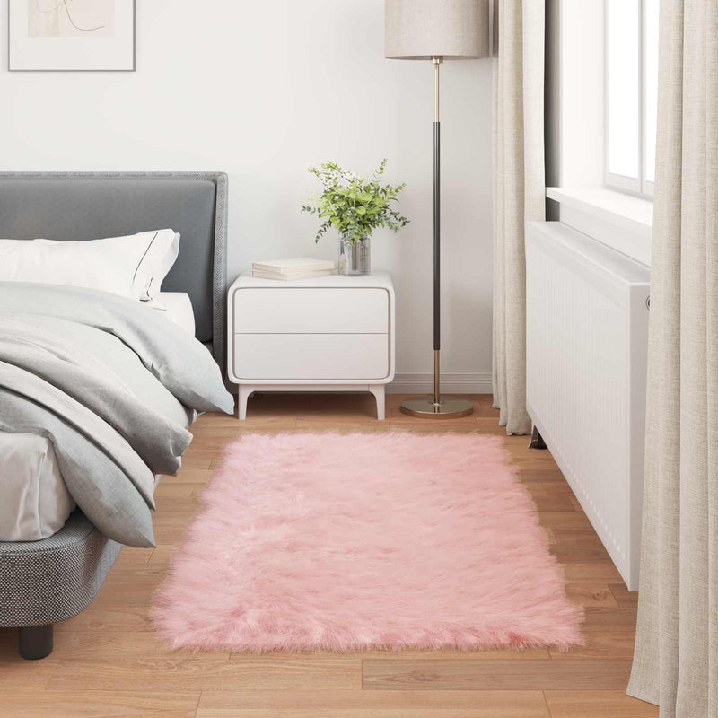 Covor din de oaie artificială TAFALLA Roz 80 x 150 cm Poliester