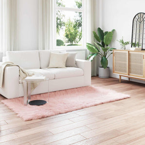 Covor din de oaie artificială TAFALLA Roz 80 x 200 cm Poliester