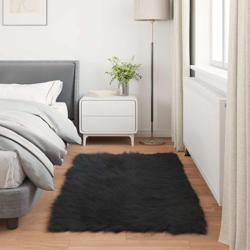 Covor din de oaie artificială TAFALLA Negru 80 x 150 cm