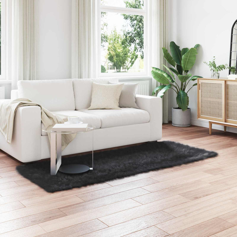 Covor din de oaie artificială TAFALLA Negru 100 x 200 cm