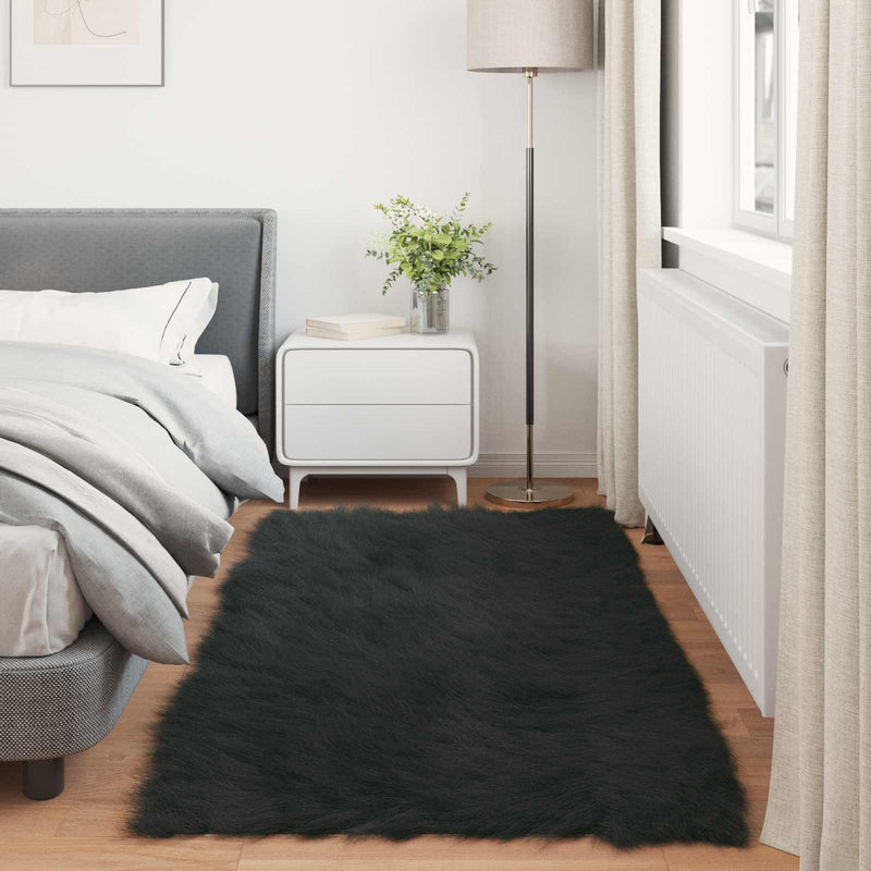 Covor din de oaie artificială TAFALLA Negru 100 x 200 cm