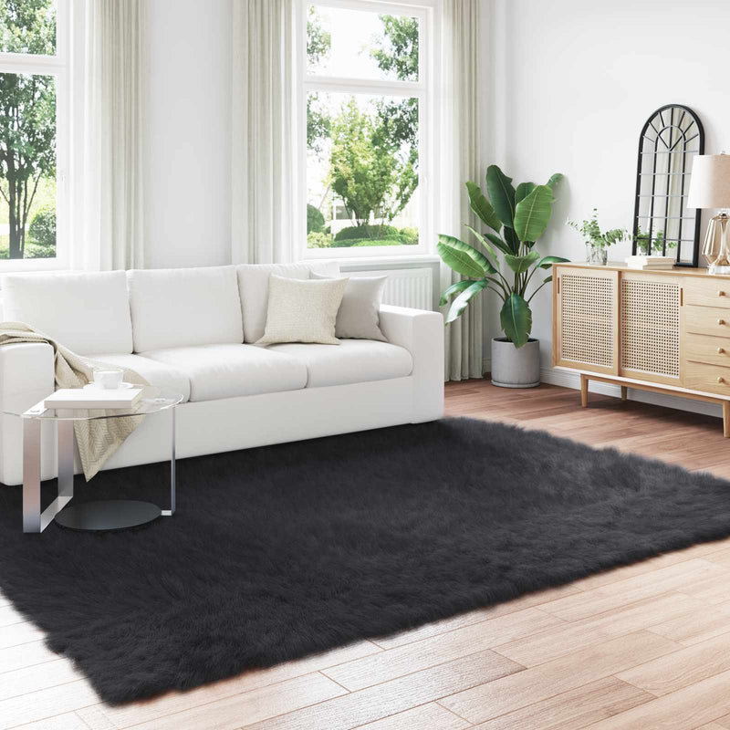 Covor din de oaie artificială TAFALLA Negru 240 x 340 cm