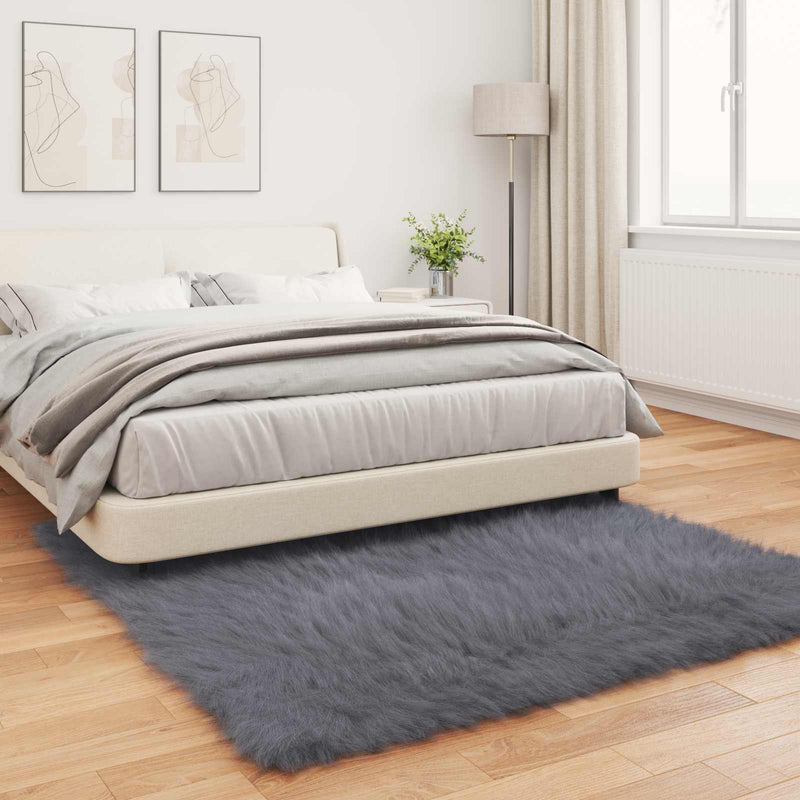Covor din de oaie artificială TAFALLA Antracit 160 x 160 cm