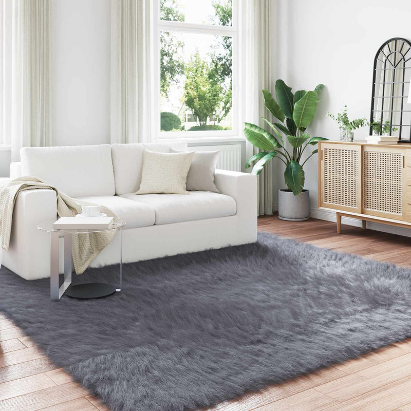 Covor din de oaie artificială TAFALLA Antracit 240 x 240 cm
