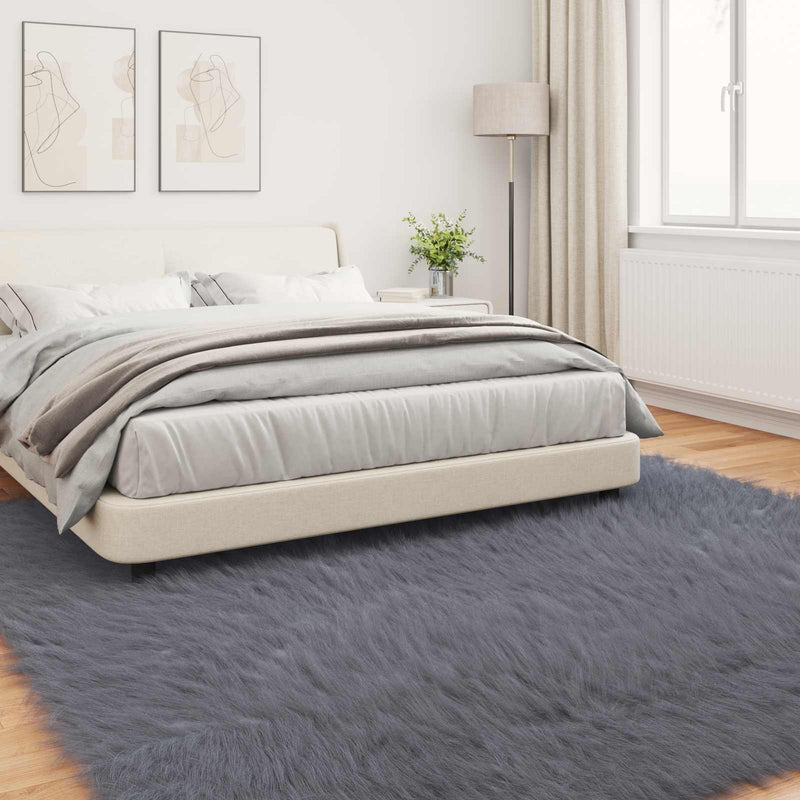 Covor din de oaie artificială TAFALLA Antracit 240 x 240 cm