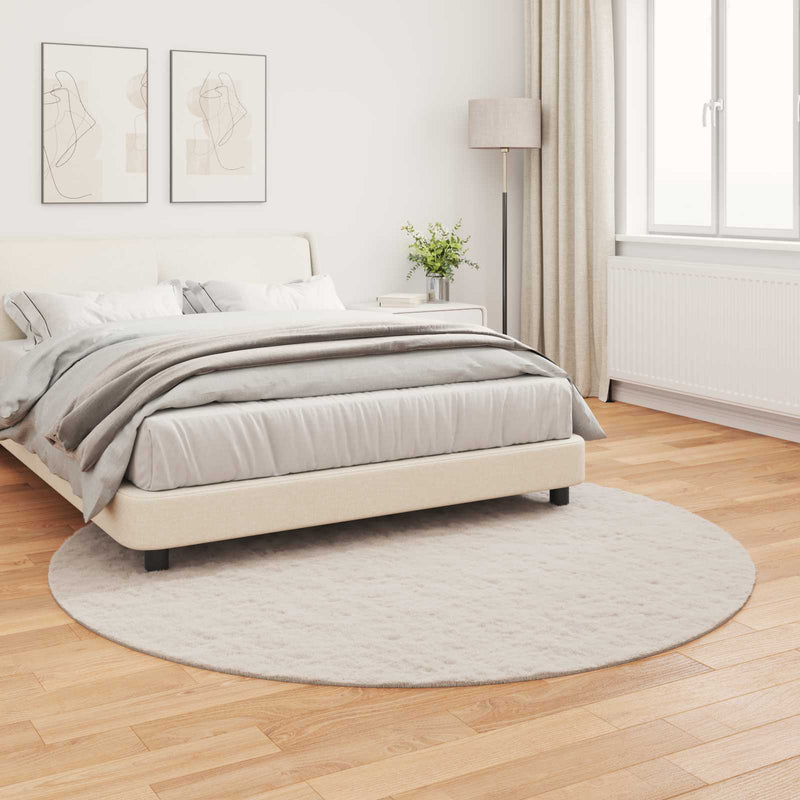 Covor antiderapant din sintetică de iepure OLITE Bej Ø 160 cm