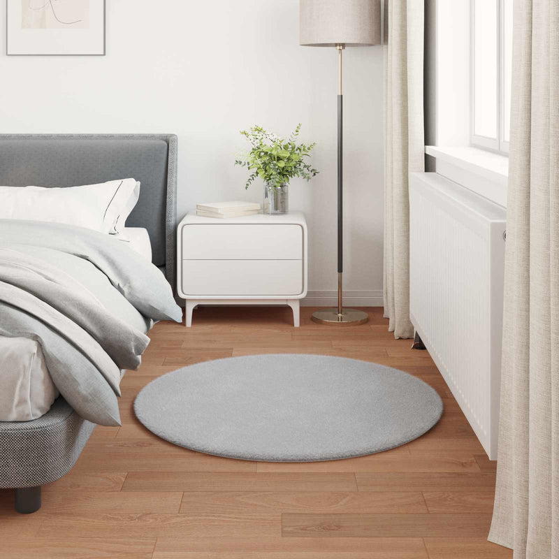 Covor antiderapant din sintetică de iepure OLITE Gri Ø 100 cm
