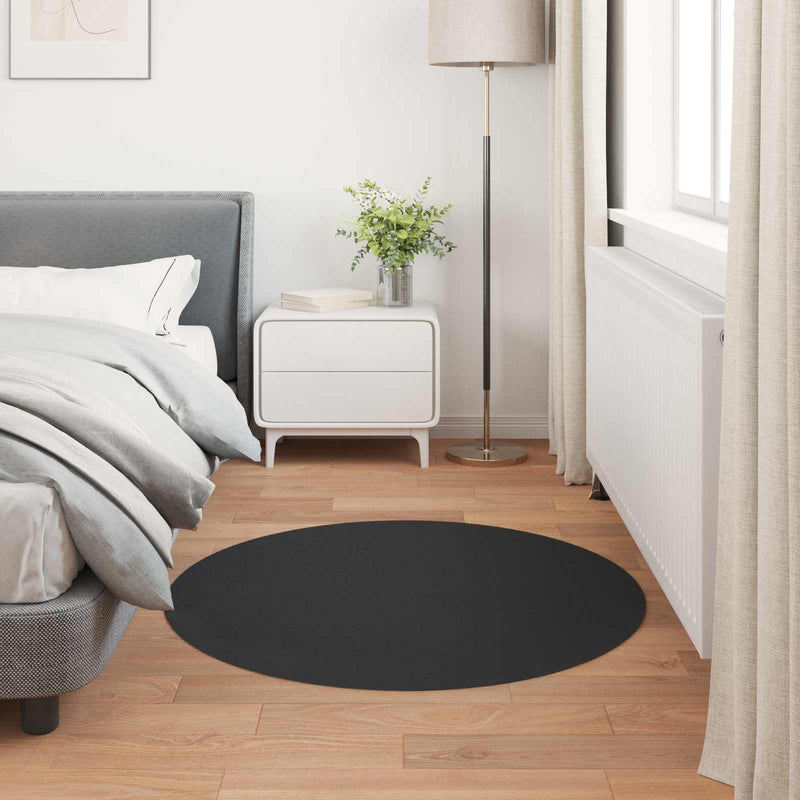 Covor antiderapant din sintetică de iepure OLITE Negru Ø 120 cm