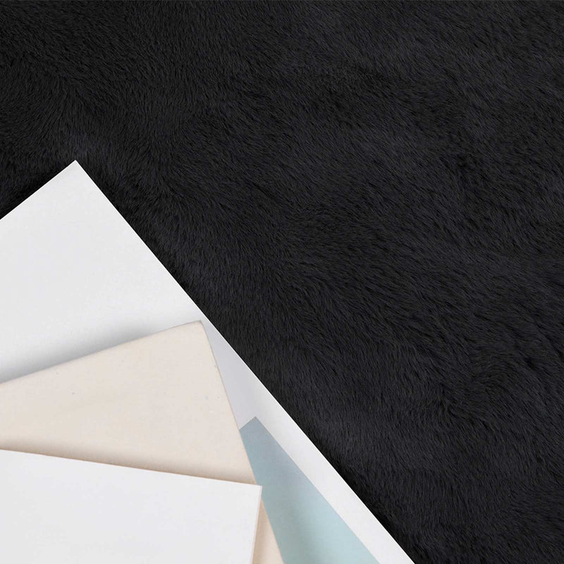 Covor antiderapant din sintetică de iepure OLITE Negru Ø 120 cm