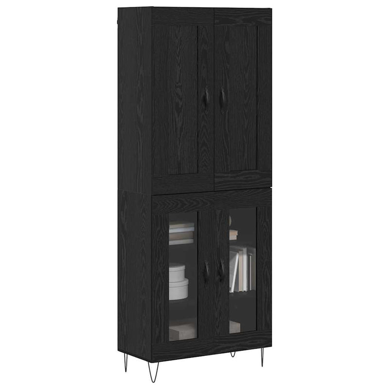 Bufet Stejar Negru 69,5 x 34 x 180 cm Lemn prelucrat