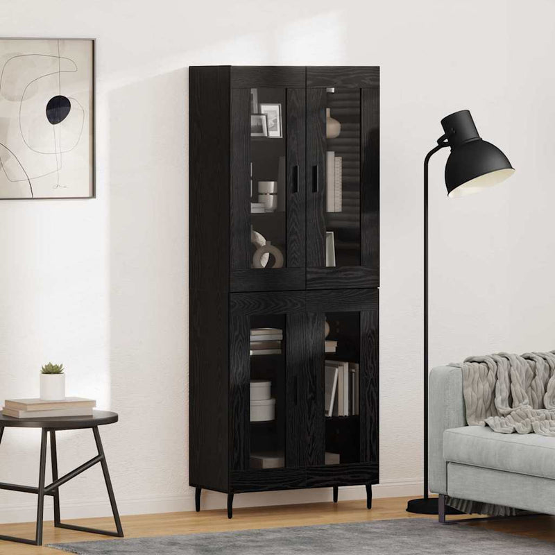 Bufet 2 buc. Stejar Negru 69,5 x 34 x 180 cm Lemn prelucrat