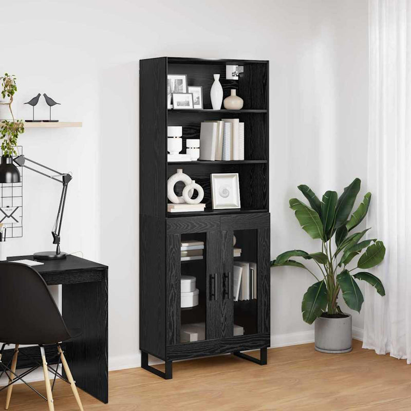 Bufet 2 buc. Stejar Negru 69,5 x 34 x 180 cm