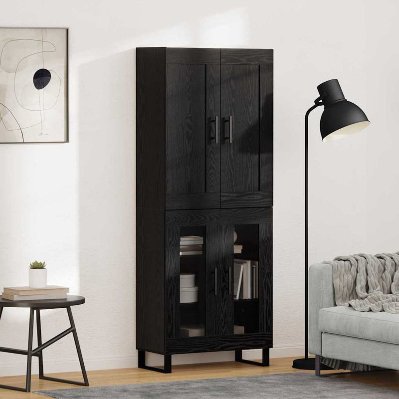 Bufet 2 buc. Stejar Negru 69,5 x 34 x 180 cm