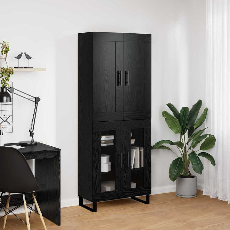 Bufet 2 buc. Stejar Negru 69,5 x 34 x 180 cm