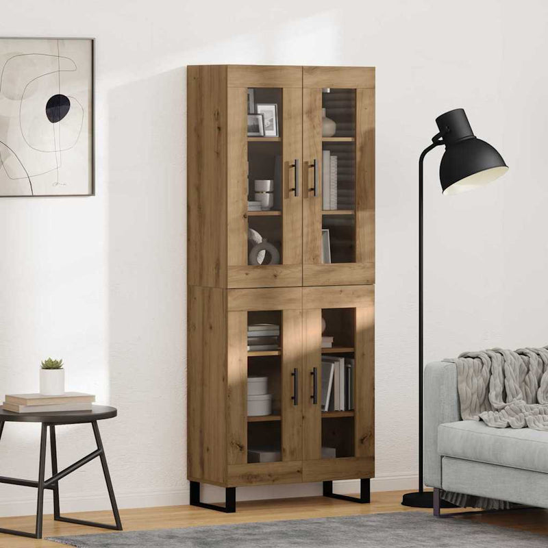 Bufet 2 buc. Stejar Artizanal 69,5 x 34 x 180 cm Lemn prelucrat