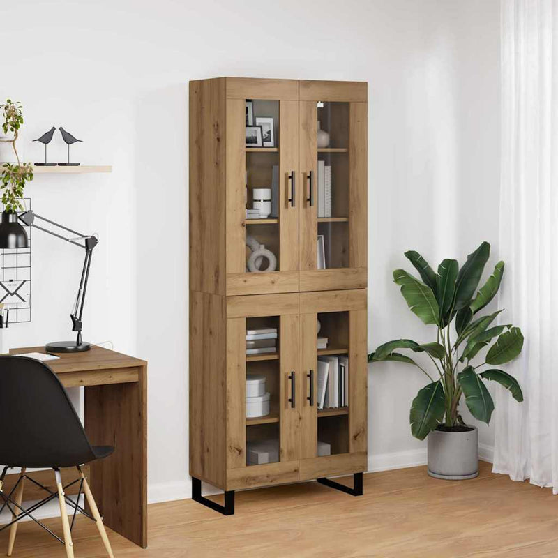 Bufet 2 buc. Stejar Artizanal 69,5 x 34 x 180 cm Lemn prelucrat