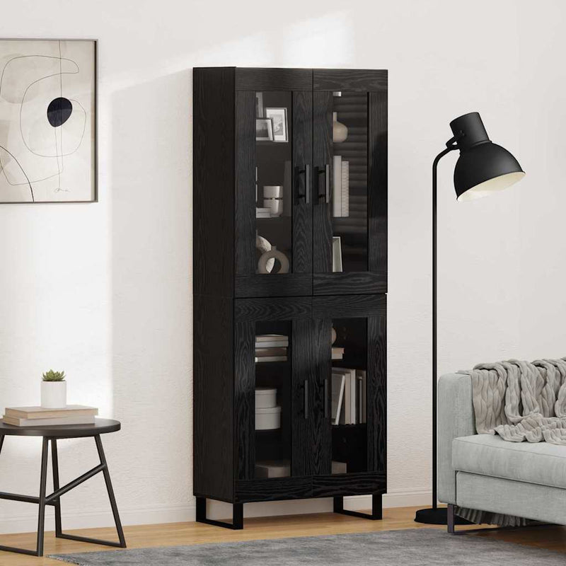 Bufet 2 buc. Stejar Negru 69,5 x 34 x 180 cm Lemn prelucrat