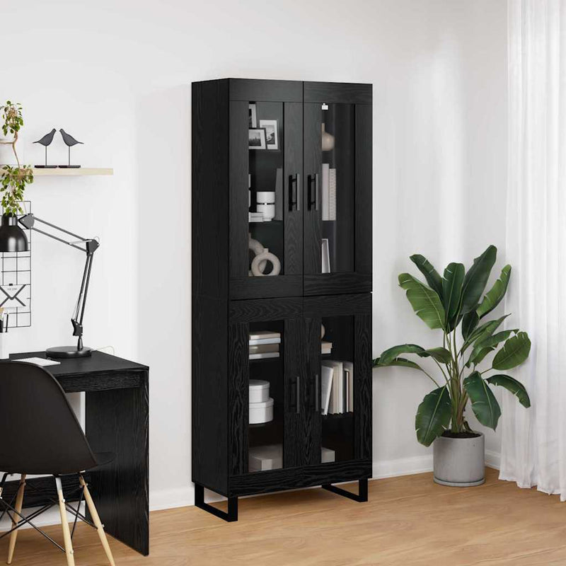 Bufet 2 buc. Stejar Negru 69,5 x 34 x 180 cm Lemn prelucrat