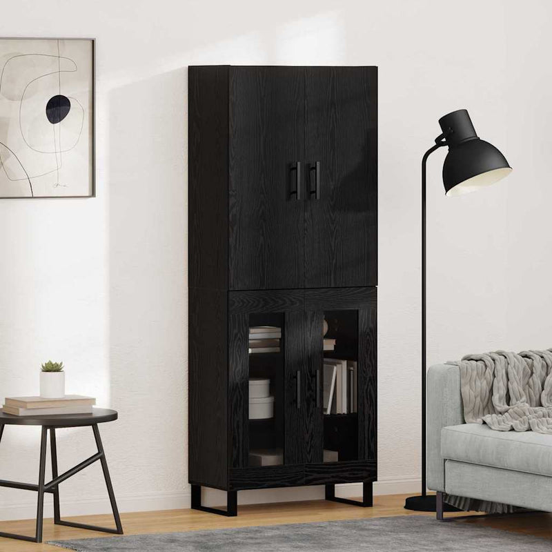 Bufet 2 buc. Stejar Negru 69,5 x 34 x 180 cm