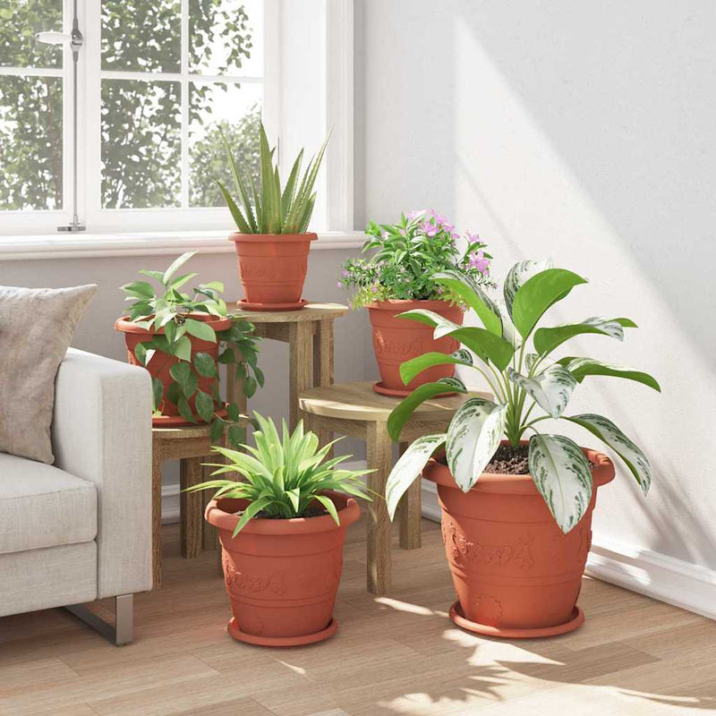 Ghiveci rotund pentru flori 6 buc. Roșu cărămidă Ø 30 x 25 cm