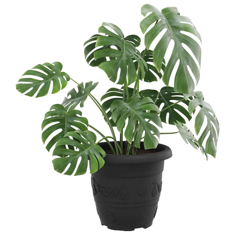 Ghiveci rotund pentru flori 6 buc. Negru Ø 30 x 25 cm Plastic